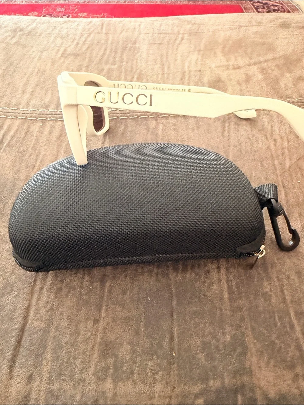Gucci Ivory/Cream Men's Square Sunglasses with Dark Lenses